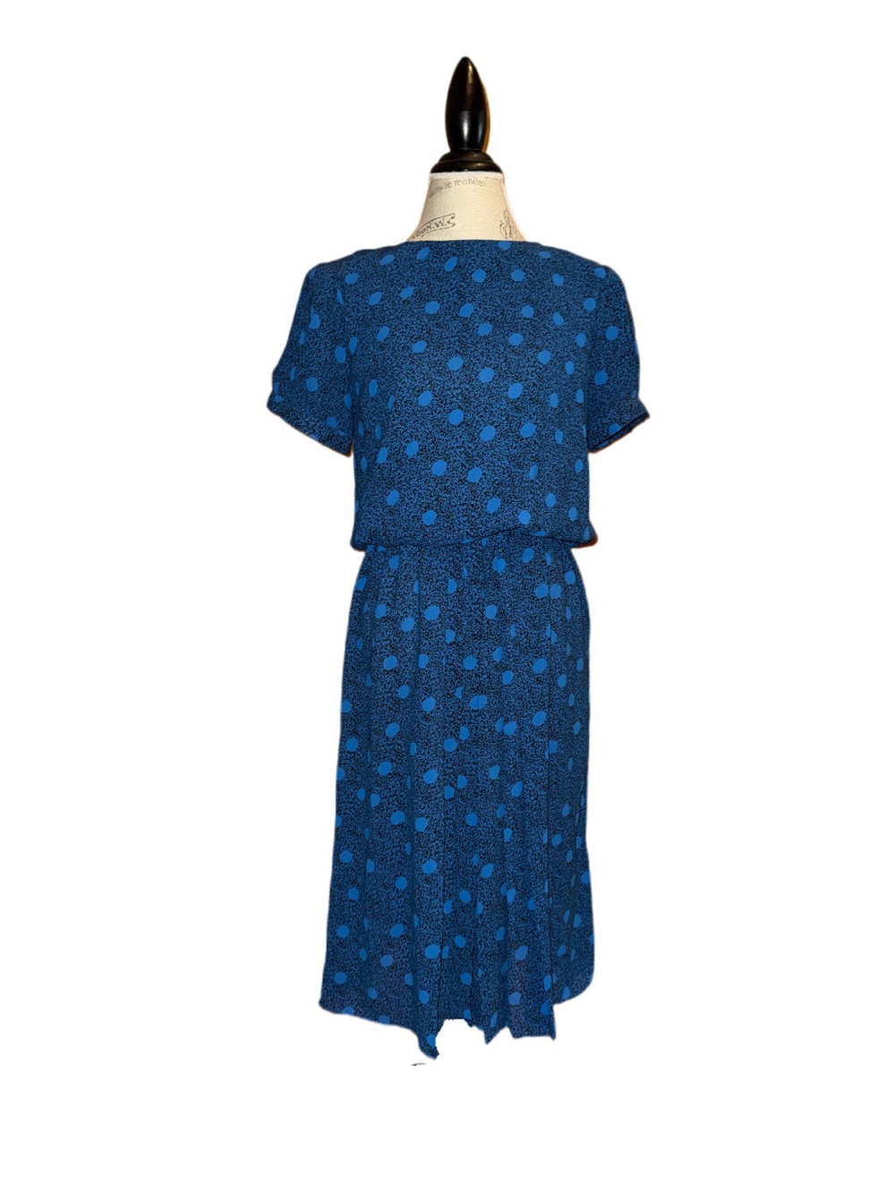 J. B. Too Vintage 80’s Blue Polka Dot Midi Dress Women’s Size 12